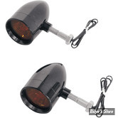 CLIGNOTANTS LAZERSTAR LIGHTS - MICRO B - HALOGENE 20W - MONTAGE RIGIDE - NOIR - ECLAIRAGE : ORANGE