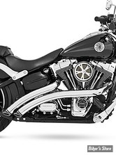  - ECHAPPEMENT - FREEDOM PERFORMANCE - RADICAL RADIUS - 2 EN 2 - SOFTAIL FXCW/C 08/11 / FXSB 13/17 - CHROME / BISEAU NOIR SCULPTE - HD00475