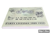 CATALOGUE DE PIECES DETACHEES - 1909/1932 - V-TWIN 1909/1932 - Parts Book for 1909-1932 V-Twins - ISBN: 978-1-7327387-4-4
