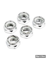 1/4-28 - ECROU JAM AUTOBLOQUANT - CHROME - LES 5 PIECES