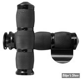 POIGNEES - AVON - AIR CUSHIONED GRIPS AVEC THROTTLE BOSS - INDIAN 18UP - 1" - NOIR / NOIR - IN-TO-AIR-90A-B