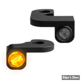 2 - CLIGNOS HEINZ BIKES - NANO SERIES LED TURN SIGNALS  - DYNA 91/17 - 2 FONCTIONS - CORPS NOIR / CABOCHON FUME 