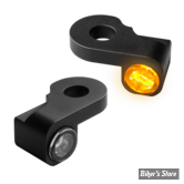 2 - CLIGNOS HEINZ BIKES - NANO SERIES LED TURN SIGNALS  - V-ROD 02/17 - 2 FONCTIONS - CORPS NOIR / CABOCHON FUME 