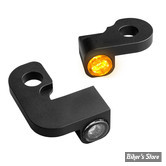 2 - CLIGNOS HEINZ BIKES - NANO SERIES LED TURN SIGNALS  - SPORTSTER 90/03 - 2 FONCTIONS - CORPS NOIR / CABOCHON FUME 