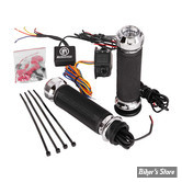 POIGNÉES CHAUFFANTES PERFORMANCE MACHINE  - TIRAGE ELECTRONIQUE 96UP - APEX HEATED GRIPS - CHROME - 0063-2092-CH