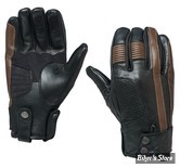 GANTS - WEST COAST CHOPPERS - WCC - GRUNGE LEATHER RIDING GLOVES - TOBACCO - TAILLE M