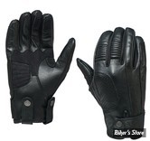 GANTS - WEST COAST CHOPPERS - WCC - GRUNGE LEATHER RIDING GLOVES - NOIR - TAILLE S 