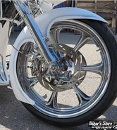 GARDE BOUE AVANT CUSTOM - TOURING 86/13 - PAUL YAFFE BAGGER NATION - DEI FRONT FENDER - 16">19" - FINITION ENTRETOISES : CHROME - DEI-OEM-C