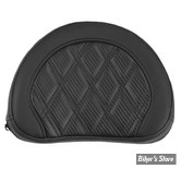 - DOSSIER DE SISSY BAR - LARGEUR : 10" x HAUTEUR : 8" - SADDLEMAN - LATTICE STITCH - FIBRE DE CARBONE - NOIR / COUTURES: NOIR - 051320700