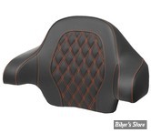 DOSSIER DE TOUR PACK - KING - TOURING 14UP - SADDLEMEN - ROADSOFA LS TOUR PACK BACKREST PAD - NOIR  / COUTURES : ORANGE - 814-07-15003
