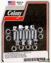 ECLATE H - PIECE N° 20 - VISSERIE D'EMBASE DE POUSSOIRS - BIG TWIN 53/E76 - OEM 18660-53 - HEX OEM STYLE / CHROME - COLONY - 8604-16