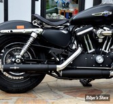 SILENCIEUX - BSL - SPORTSTER 14/16 - Gun Smooth Slip On Mufflers Donut End Cap - NOIR - BSL700502