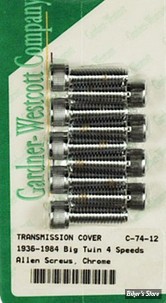 DOC A / 10 - VISSERIE DE CACHE LATERAL DE BOITE DE VITESSES - BIGTWIN 36/86 - OEM 24823-80 -  ALLEN / CHROME