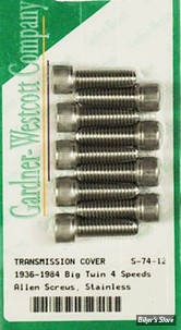 DOC A / 10 - VISSERIE DE CACHE LATERAL DE BOITE DE VITESSES - BIGTWIN 36/86 - OEM 24823-80 -  ALLEN / INOX