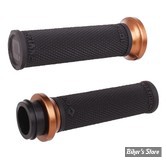 POIGNEES - INDIAN TBW 2018UP - ODI - Lock-On Ruffian Street Grips for Indian - 1" - NOIR / BRONZE - V30ITWB-Z