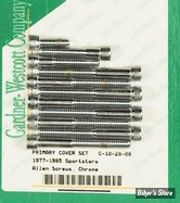 ECLATE I - PIECE N° 70 - KIT VISSERIE DE CARTER PRIMAIRE EXTERNE - FXR 82/84 / TOURING 79/84 - OEM 4741 / 4814 / 4740 / 4813 - CHROME