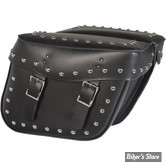 SACOCHES - WILLIE & MAX - MONTANA BOLT ON - CUIR - NOIR - AVEC RIVETS CHROME - LA PAIRE