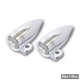 CLIGNOTANT A LEDS - MICRO BULLET - MONO BULLET AVEC PATTE - LED - CORPS : CHROME - CABOCHON : TRANSPARENT