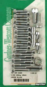 ECLATE G - PIECE N° 01 - KIT VISSERIE DE COUVERCLE DE CAMES ET CARTER DE CAMES - V-ROD 02/17 - OEM 978M /  10201393 / 3716M - ALLEN / CHROME