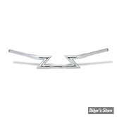 GUIDON Z-BAR STYLE - GUIDON MCS/HIGHWAY HAWK - Z-BAR FAT - AVEC EMPREINTES ET PERCAGES - CHROME