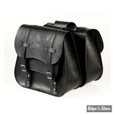 SACOCHES LEDRIE - REINFORCED RIGID LEATHER SADDLEBAG SET - CUIR RENFORCE - 15 LITRES - Postman Throw over - HLZAD2-1073