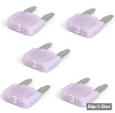 FUSIBLE  3A - FUSIBLE MINI-FUSE - 10.9mm - 3A - MCS - VIOLET - LED - LES 5 PIECES