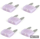 FUSIBLE  3A - FUSIBLE MINI-FUSE - 10.9mm - 3A - MCS - VIOLET - LED - LES 5 PIECES