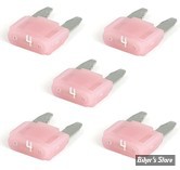 FUSIBLE  4A - FUSIBLE MINI-FUSE - 10.9mm - 4A - MCS - ROSE - LED - LES 5 PIECES