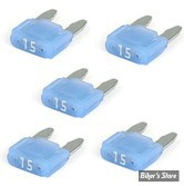 FUSIBLE 15A - FUSIBLE MINI-FUSE - 10.9MM - 15A - MCS - BLEU - OEM 71779-98 / 72330-95 / 72347-94 - LES 5 PIECES