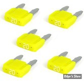 FUSIBLE 20A - FUSIBLE MINI-FUSE - 10.9MM - 20A - MCS - JAUNE - LES 5 PIECES