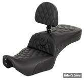 SELLE DUO - NIGHTSTER RH975 / RH975 S 22UP - SADDELEMEN - RoadSofa LS Seat - AVEC DOSSIER PILOTE - NOIR / COUTURES : NOIR - 822-11-182BR