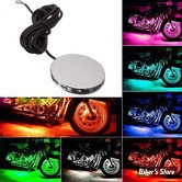 - KIT ECLAIRAGE DE ROUE - CUSTOM DYNAMICS - POUR ROUE AVANT - 12 LEDS -  MULTI-COLOR - CORPS : CHROME - MWZ12