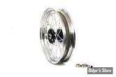 16 X 3.00 - ROUE ARRIÈRE ET AVANT 40 RAYONS - AV/AR FL 67/72 / AR FX 71/72 - 16 X 3.00 - OEM 40982-67 - Front or Rear KH Style Spoke Wheel - MOYEU : NOIR / VOILE : CHROME / RAYONS : CHROME