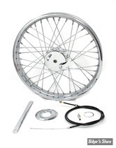 ROUE AVANT - CHOPPER A TAMBOUR - 19 X 1.85 - AXE : 5/8" - 40 RAYONS - Mini Brake Wheel - CHROME - V-TWIN