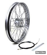 ROUE AVANT - CHOPPER A TAMBOUR - 21 X 2.15 - AXE : 3/4" - 40 RAYONS - Mini Brake Wheel - CHROME - V-TWIN