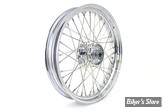 19 x 3.00 - ROUE ARRIERE OU AVANT 40 RAYONS - REPLICA - 36/66 - OEM 40981-40 - Front or Rear Flat Track Wheel - MOYEU : CHROME / VOILE : CHROME / RAYONS : INOX