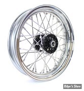 16 x 3.00 - ROUE ARRIÈRE ET AVANT 40 RAYONS - REPLICA - 36/66 - OEM 00000-00 - KH Type Star Hub Wheel Black - MOYEU : CHROME / VOILE : CHROME / RAYONS : ZICAD