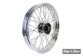 19 x 2.50 - ROUE ARRIERE OU AVANT 40 RAYONS - REPLICA - 36/66 - OEM 40981-40 - Star Hub Front or Rear Wheel - MOYEU : NOIR / VOILE : CHROME / RAYONS : INOX