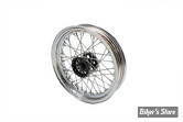 16 X 3.00 - ROUE ARRIÈRE ET AVANT 40 RAYONS - AV/AR FL 67/72 / AR FX 71/72 - 16 X 3.00 - OEM 40982-67 - Front or Rear KH Style Spoke Wheel - MOYEU : NOIR / VOILE : CHROME / RAYONS : ZICAD