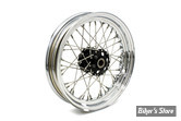 16" x 3.00 - ROUE AVANT OU ARRIERE - INDIAN CHIEF 1946/1953 - Indian Replica Wheel - MOYEU : NOIR / VOILE : CHROME / RAYONS : INOX POLI