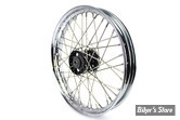 18 x 2.15 - ROUE ARRIERE OU AVANT 40 RAYONS - REPLICA - 36/66 - OEM 40981-40 - KH Type Front or Rear Wheel - MOYEU : NOIR / VOILE : CHROME / RAYONS : INOX