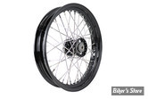 19 x 3.00 - ROUE ARRIERE OU AVANT 40 RAYONS - REPLICA - 36/66 - OEM 40981-40 - Front or Rear Flat Track Wheel - MOYEU : NOIR / VOILE : NOIR / RAYONS : INOX