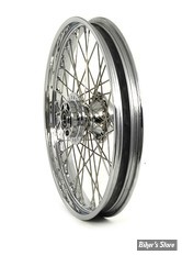 21 X 2.15 - ROUE AVANT 40 RAYONS - DYNA 06/07 - OEM 00000-00 - V-TWIN - CHROME / RAYONS : INOX