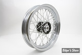 16 x 3.00 - ROUE ARRIÈRE ET AVANT 40 RAYONS - REPLICA - 36/66 - OEM 40981-40 - Replica Front or Rear Spoke Wheel - MOYEU : NOIR / VOILE : CHROME / RAYONS : ZICAD