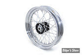 16 x 3.00 - ROUE ARRIÈRE ET AVANT 40 RAYONS - REPLICA - 36/66 - OEM 40981-40 - Replica Front or Rear Spoke Wheel - MOYEU : NOIR / VOILE : CHROME / RAYONS : CADMIUM