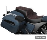 SELLE DUO - INDIAN CHALLENGER 2020UP / CHIEFTAIN 2025UP -  DRAG SPECIALTIES - FREEDOM TOUR 2-UP SEAT - DOUBLE DIAMOND - NOIR / COUTURES : ROUGE - 4722D