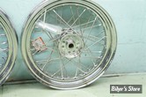 16 X 3.00 - ROUE ARRIÈRE ET AVANT 40 RAYONS - AV/AR FL 67/72 / AR FX 71/72 - 16 X 3.00 - OEM 40982-67 - Front or Rear KH Style Spoke Wheel - MOYEU : CHROME / VOILE : CHROME / RAYONS : CHROME