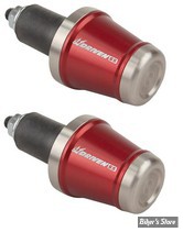 EMBOUTS DE GUIDON - DRIVEN - SS BAR END - INOX / ROUGE