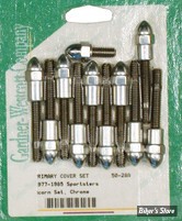 ECLATE I - PIECE N° 57 - KIT VISSERIE DE CARTER PRIMAIRE - SPORTSTER 77/85 - OEM 2422W / 2346W / 2420 / 3728 / 63858-49 - CHROME - ACORN