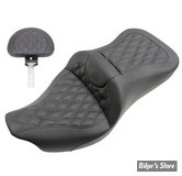 - SELLE SADDLEMEN - ROADSOFA™ LS SEAT - TOURING 08UP - NOIR / COUTURES : NOIR - AVEC DOSSIER - 808-07B-182BR